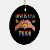 LGBTQ - Love Is Love -プライド セラミックオーナメント (右)