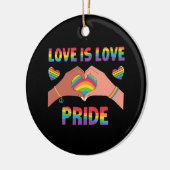 LGBTQ - Love Is Love -プライド セラミックオーナメント (左)
