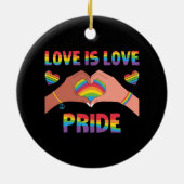 LGBTQ - Love Is Love -プライド セラミックオーナメント (裏面)