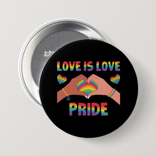 LGBTQ - Love Is Love -プライド 缶バッジ (正面&裏面)