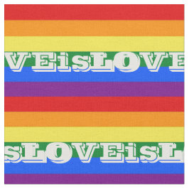 LGBTQ LOVE is LOVE Rainbow ファブリック