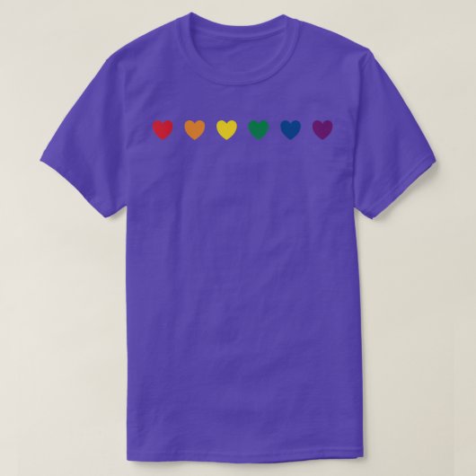 LGBTQ+ Love Pride Hearts  Tシャツ (デザイン正面)