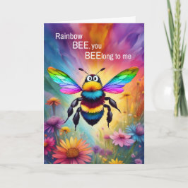 LGBTQ Love Rainbow Bee You BEElong to Me カード