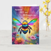 LGBTQ Love Rainbow Bee You BEElong to Me カード (黄色い花)