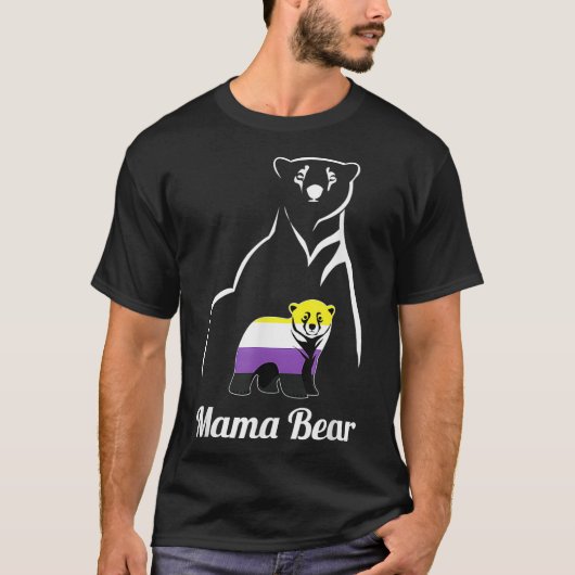 LGBTQ NonBinary Mama Bear LGBT NonBinary Pride Enb Tシャツ (正面)