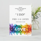 🌈 🐦 LGBTQ Painted With Love ウェディング セーブザデート (スタンド正面)