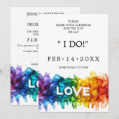 🌈 🐦 LGBTQ Painted With Love ウェディング セーブザデート (正面/裏面)