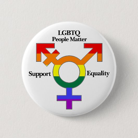 LGBTQ People Matter、Support Equalityボタン 缶バッジ (正面)