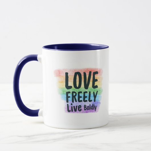 LGBTQ+ Pride Coffee Mug Vibrant Rainbow Love Cup マグカップ (左)