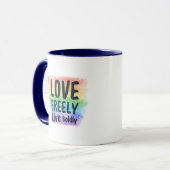 LGBTQ+ Pride Coffee Mug Vibrant Rainbow Love Cup マグカップ (正面左)