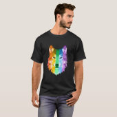 LGBTQ Pride Flag Wolf Tee Tシャツ (正面フル)