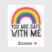 LGBTQ Pride Month レインボー You Are Safe With Me シール (シート)