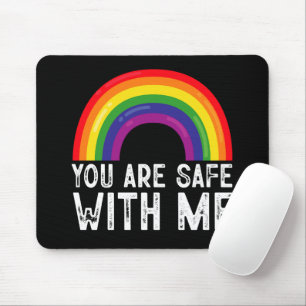 LGBTQ Pride Month レインボー You Are Safe With Me マウスパッド
