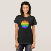LGBTQ Pride Rainbow Flag Equality Gay Lesbian Tran Tシャツ (正面フル)