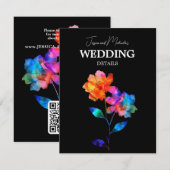 🌈 LGBTQ QR code Wedding Details Petals & Pride  エンクロージャーカード (正面/裏面)