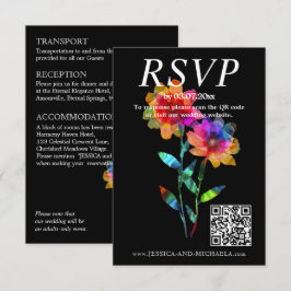 🌈 LGBTQ QR RSVP +結婚詳細 ペタルズ&プライド エンクロージャーカード