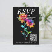 🌈 LGBTQ QR RSVP +結婚詳細 ペタルズ&プライド エンクロージャーカード (スタンド正面)
