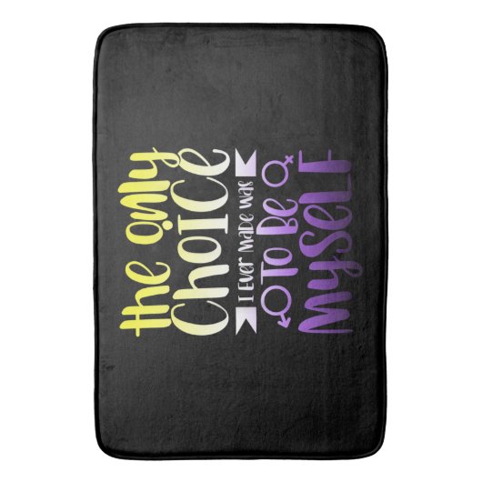 LGBTQ Queer Nonbinary  Androgynous Non Binary バスマット (正面縦)