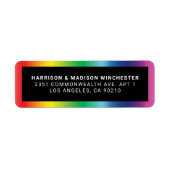 Lgbtq rainbowグラデーションプライドフレームブラックアドレス ラベル (正面)