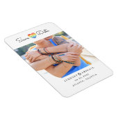 LGBTQ Rainbowハート写真で日付を保存 マグネット (右側)