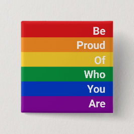 LGBTQ Rainbow誇りを持った、お前は誰だ 缶バッジ