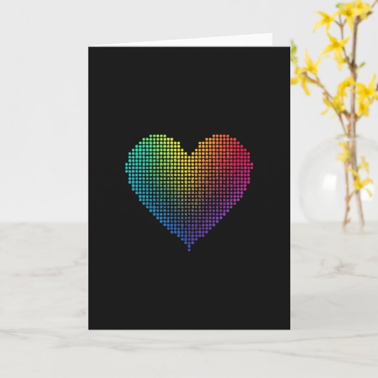 Lgbtq Rainbow Dot Heart Card カード (黄色い花)