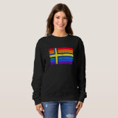Lgbtq Rainbow Flag Of Sweden Swedish Gay Pride   スウェットシャツ (正面フル)