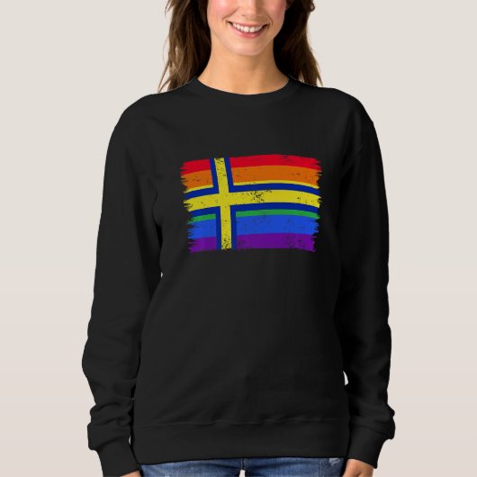 Lgbtq Rainbow Flag Of Sweden Swedish Gay Pride   スウェットシャツ (正面)