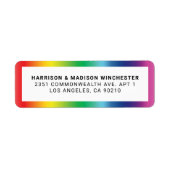 Lgbtq rainbow gradientゲイプライドフレームアドレス ラベル (正面)