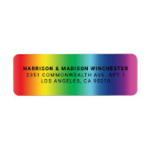 Lgbtq rainbow gradient patternゲイプライドアドレス ラベル (正面)