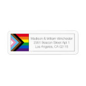 Lgbtq rainbow inclusiveゲイプライド国旗のアドレス ラベル (正面)