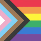 Lgbtq rainbow inclusive diversityゲイプライド国旗 シール (正面)