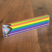 Lgbtq rainbow inclusive diversityゲイプライド国旗 デスクネームプレート (側面)