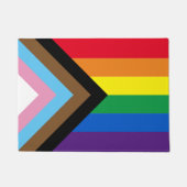 Lgbtq rainbow inclusive diversityゲイプライド国旗 ドアマット (正面)