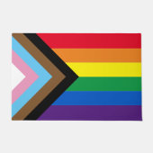 Lgbtq rainbow inclusive diversityゲイプライド国旗 ドアマット (正面)