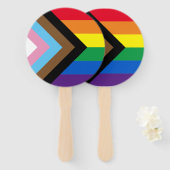 Lgbtq rainbow inclusive diversityゲイプライド国旗 ハンドファン (正面&裏面)