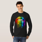 LGBTQ Rainbow Lip Gay Pride 3 Tシャツ (正面フル)