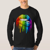 LGBTQ Rainbow Lip Gay Pride 3 Tシャツ (正面)
