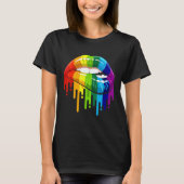 LGBTQ Rainbow Lip Gay Pride 3 Tシャツ (正面)