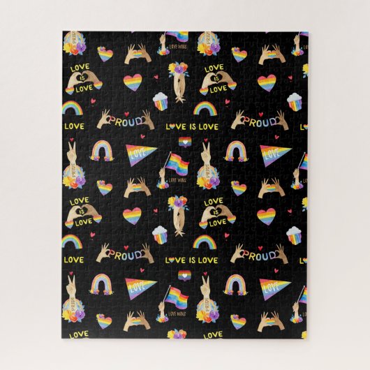 LGBTQ Rainbow Pride Pattern Jigsaw Puzzle ジグソーパズル (縦)