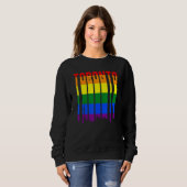 LGBTQ Retro Toronto Canada Pride Skyline スウェットシャツ (正面フル)