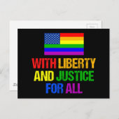 LGBTQ Rights Rainbow American Flagゲイプライド・ブラック ポストカード (正面/裏面)