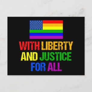 LGBTQ Rights Rainbow American Flagゲイプライド・ブラック ポストカード