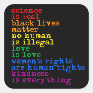 LGBTQ Rights Science is 実在 Love is Love スクエアシール