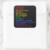 LGBTQ Rights Science is 実在 Love is Love スクエアシール (バッグ)
