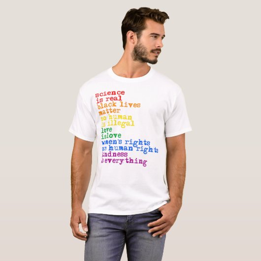 LGBTQ Rights Science is 実在 Love is  Love Tシャツ (正面フル)
