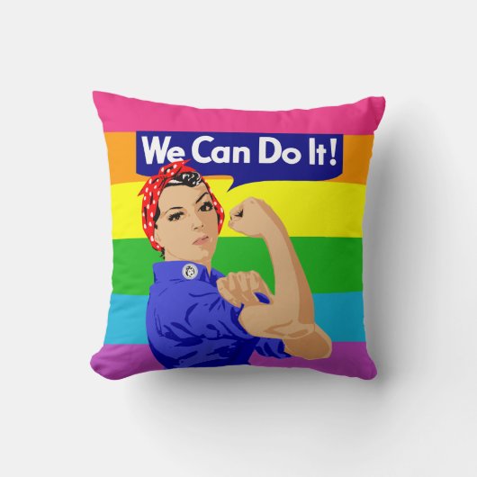 LGBTQ ROSIE THE RIVETER：できるよ！ クッション (正面)