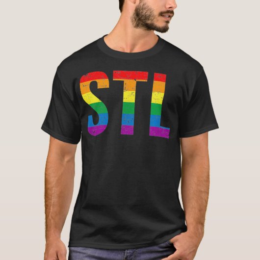 LGBTQ STLゲイプライドセントルイモ Tシャツ (正面)
