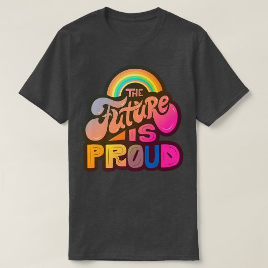 LGBTQ+ Support - The Future is Pride Premium Copy Tシャツ (デザイン正面)