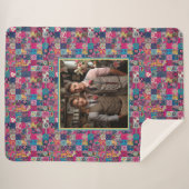 LGBTQ Tribal Whillwindのキルトフォト結婚コラージュ シェルパブランケット (正面(横))